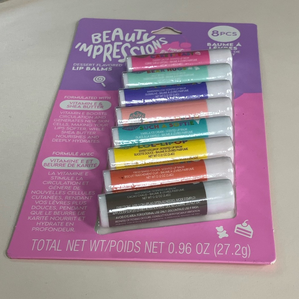 Beauty Impressions Dessert Flavoured Lip Balm Set - 8pcs